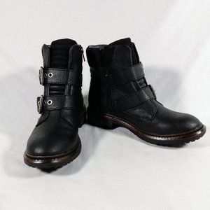 White Mountain Cantara Bootie Black Moto Buckle 6 New in Box